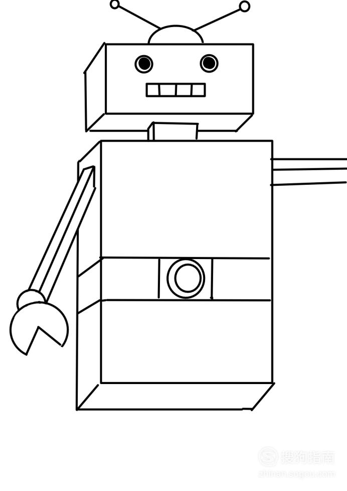 卡通简笔画机器人怎么画优质